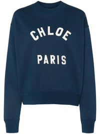 CHLOE Chloe Women Mock-Neck Cotton Fleece Logo Sweater