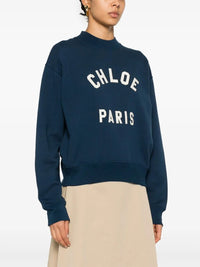 CHLOE Chloe Women Mock-Neck Cotton Fleece Logo Sweater