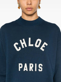 CHLOE Chloe Women Mock-Neck Cotton Fleece Logo Sweater