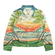 CASABLANCA Huakai Multicolor Printed Denim Jacket