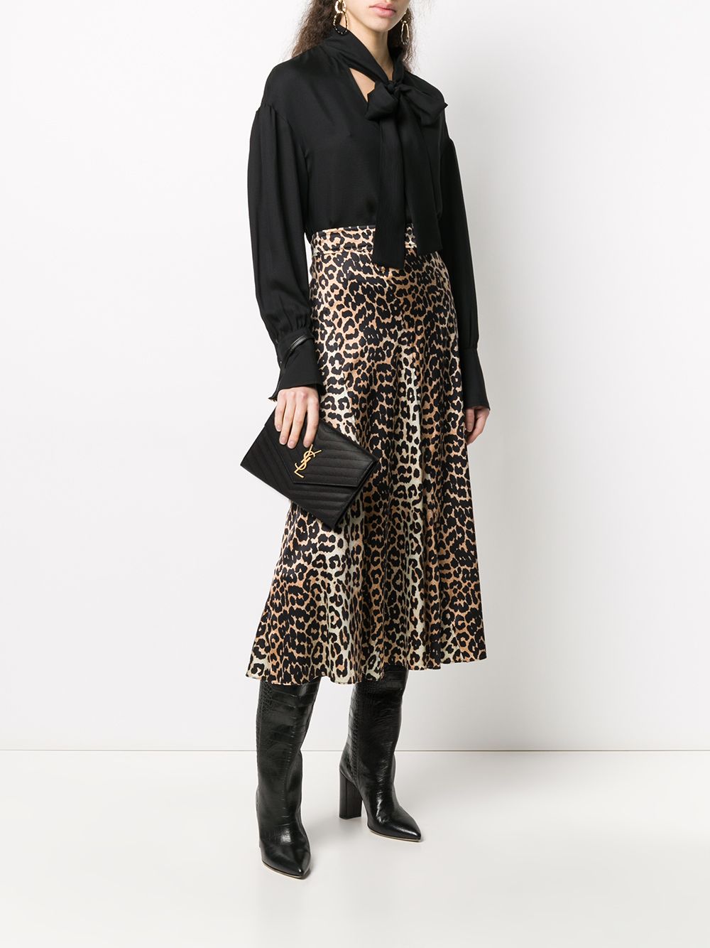 SAINT LAURENT Saint Laurent Women Cassandre Matelassé Flap Pouch In Grain De Poudre Leather