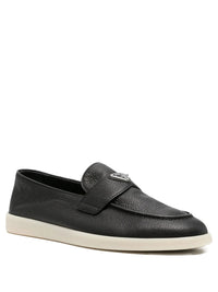 PRADA Grained Leather Loafers Women