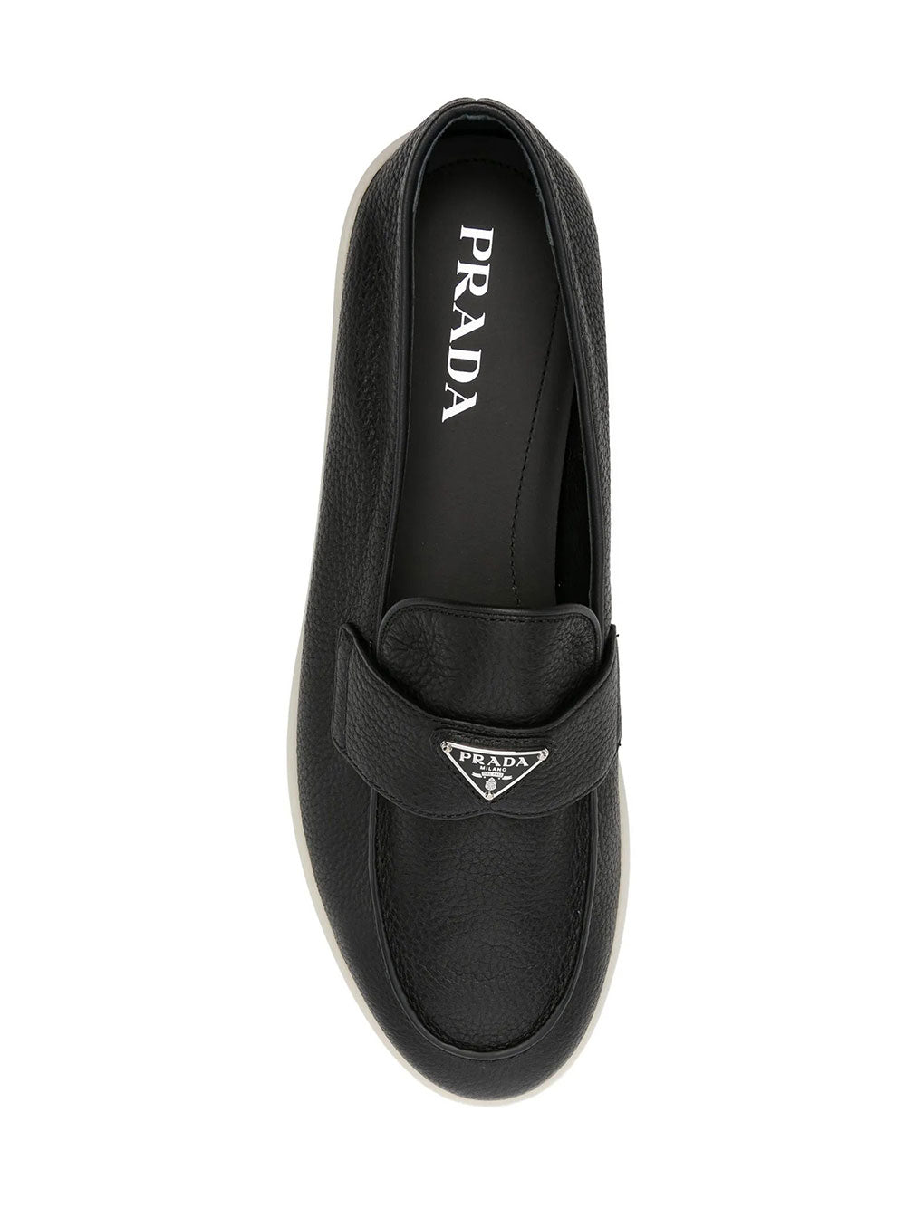 PRADA Prada Men Grained Leather Loafers