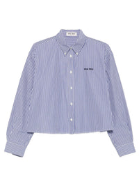 Miu Miu Women Micro Pinstripe Poplin Shirt