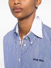Miu Miu Women Micro Pinstripe Poplin Shirt
