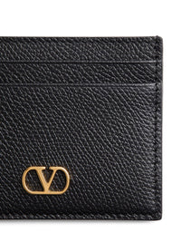Valentino Garavani Women Vlogo Signature Grainy Leather Card Holder