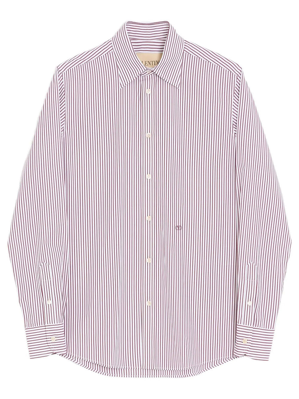 VALENTINO GARAVANI Valentino Garavani Men Valentino Cotton Poplin Striped Shirt With Vlogo Embroidery