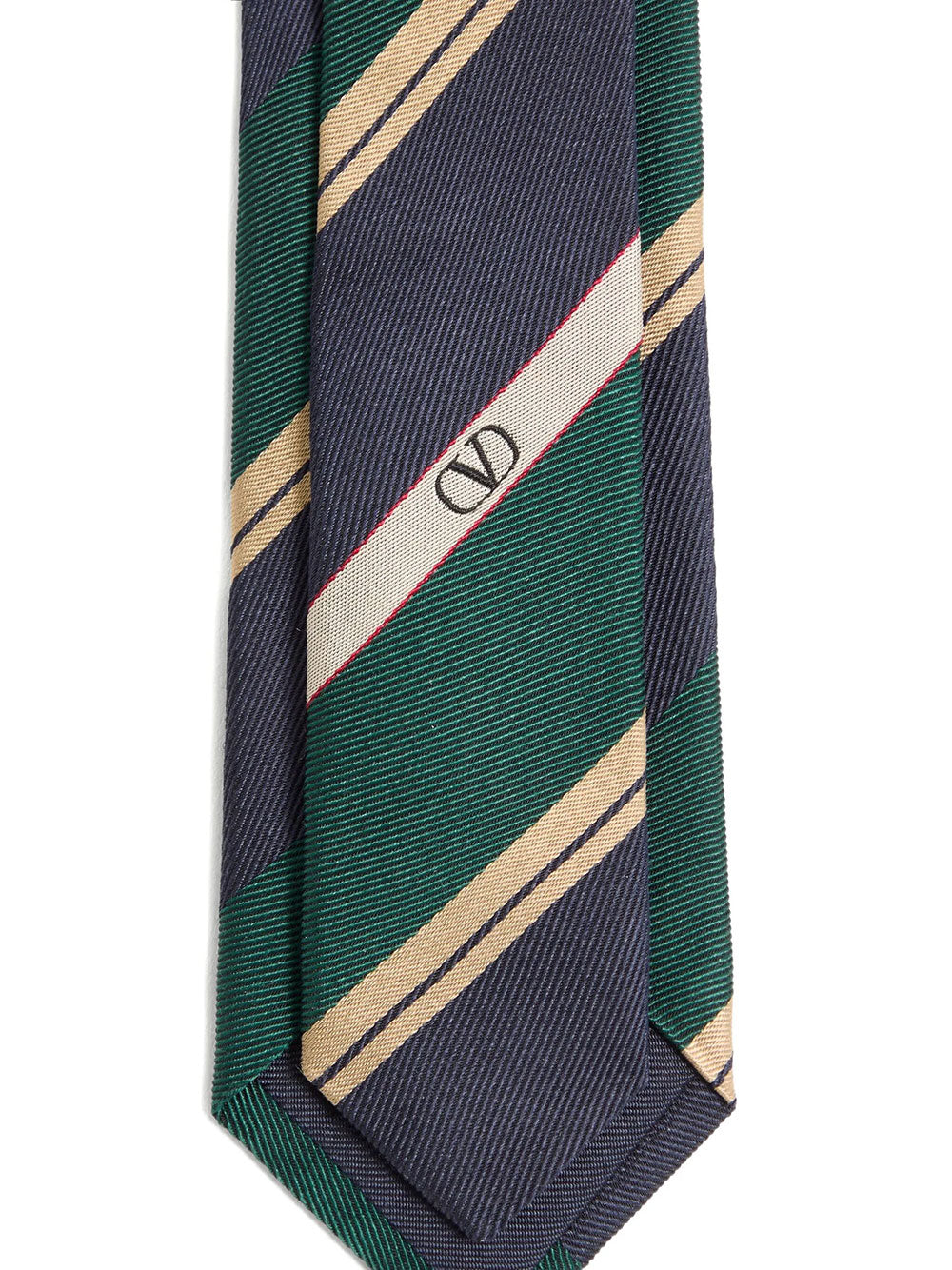 VALENTINO GARAVANI Valentie Jacquard Regimental Silk Tie Women
