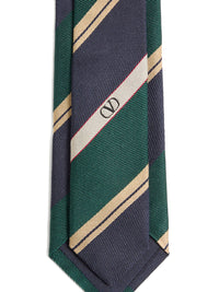 VALENTINO GARAVANI Valentie Jacquard Regimental Silk Tie Women