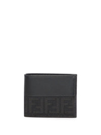 FENDI Portafoglio Bifold Ff Jacquard E Pelle Women