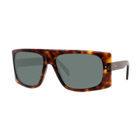 Celine Celine Sunglasses Geometric Full Rim, Havana Frame and Green Lens CL40089I52N