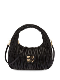 Miu Miu Women Wander Matelassé Nappa Leather Small Hobo Bag