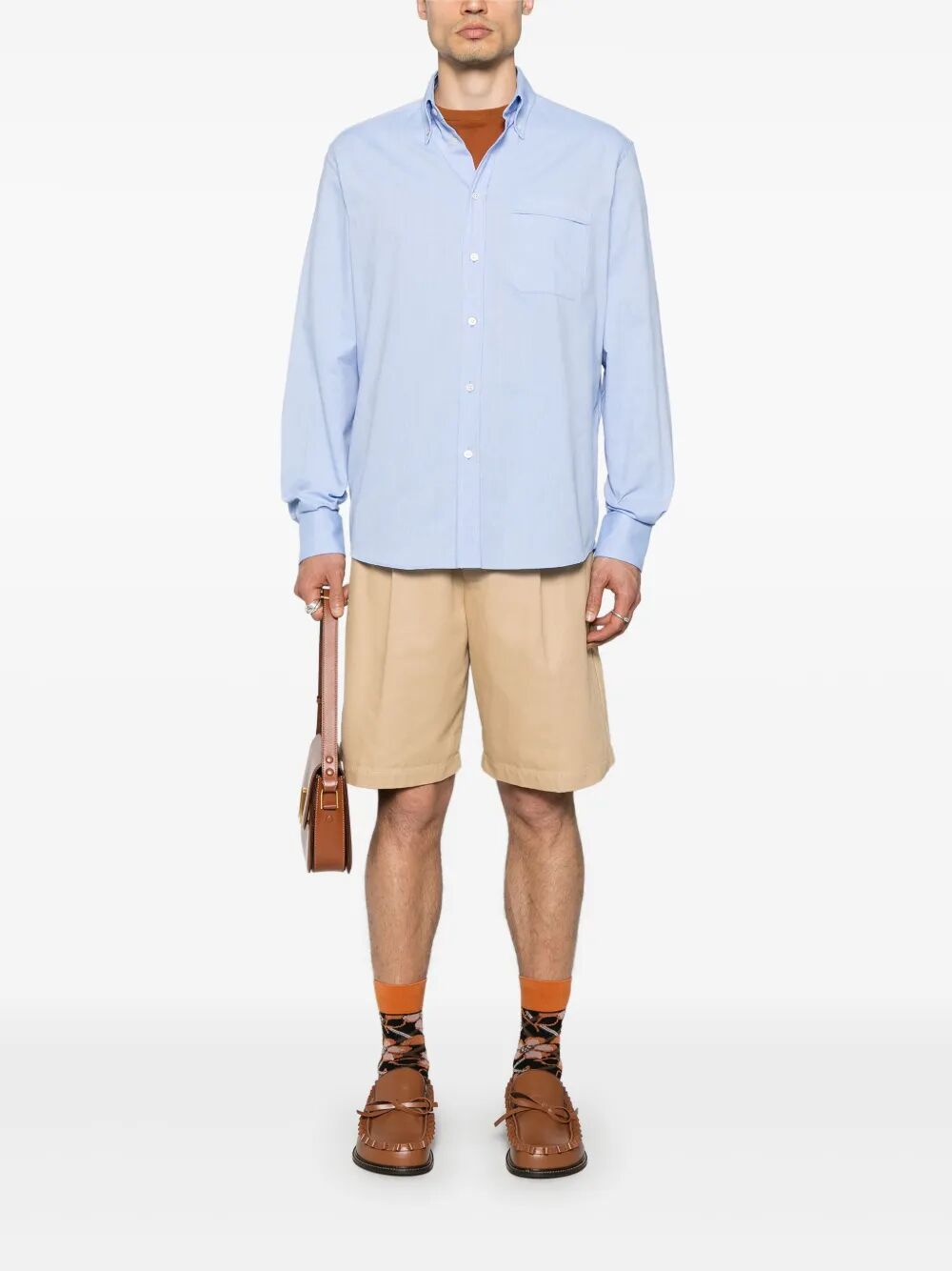 VALENTINO GARAVANI Valentino Garavani Men Cotton Oxford Shirt With Vlogo Embroidery