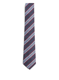 Valentino Garavani Men Valentie Jacquard Regimental Silk Tie