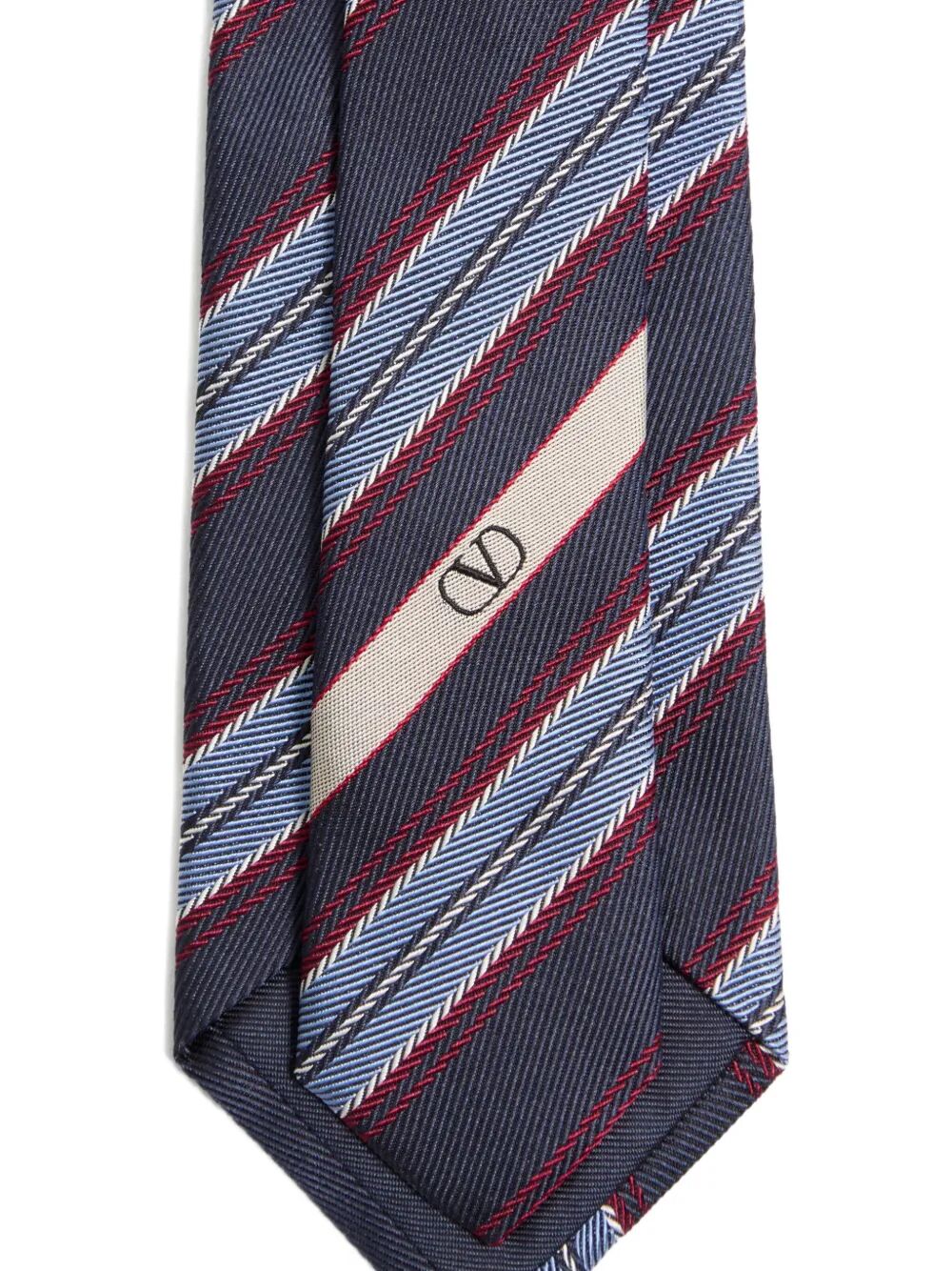 Valentino Garavani Men Valentie Jacquard Regimental Silk Tie