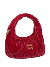 Miu Miu Women Wander Matelassé Nappa Leather Small Hobo Bag