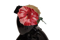 Dolce & Gabbana Dolce & Gabbana Black Silk White Hair Parrucchiera Diadem Women's Headband