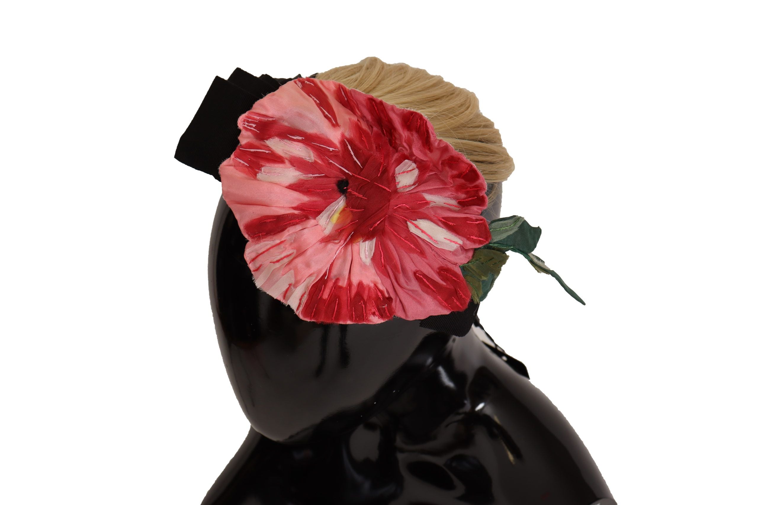Dolce & Gabbana Dolce & Gabbana Black Silk White Hair Parrucchiera Diadem Women's Headband