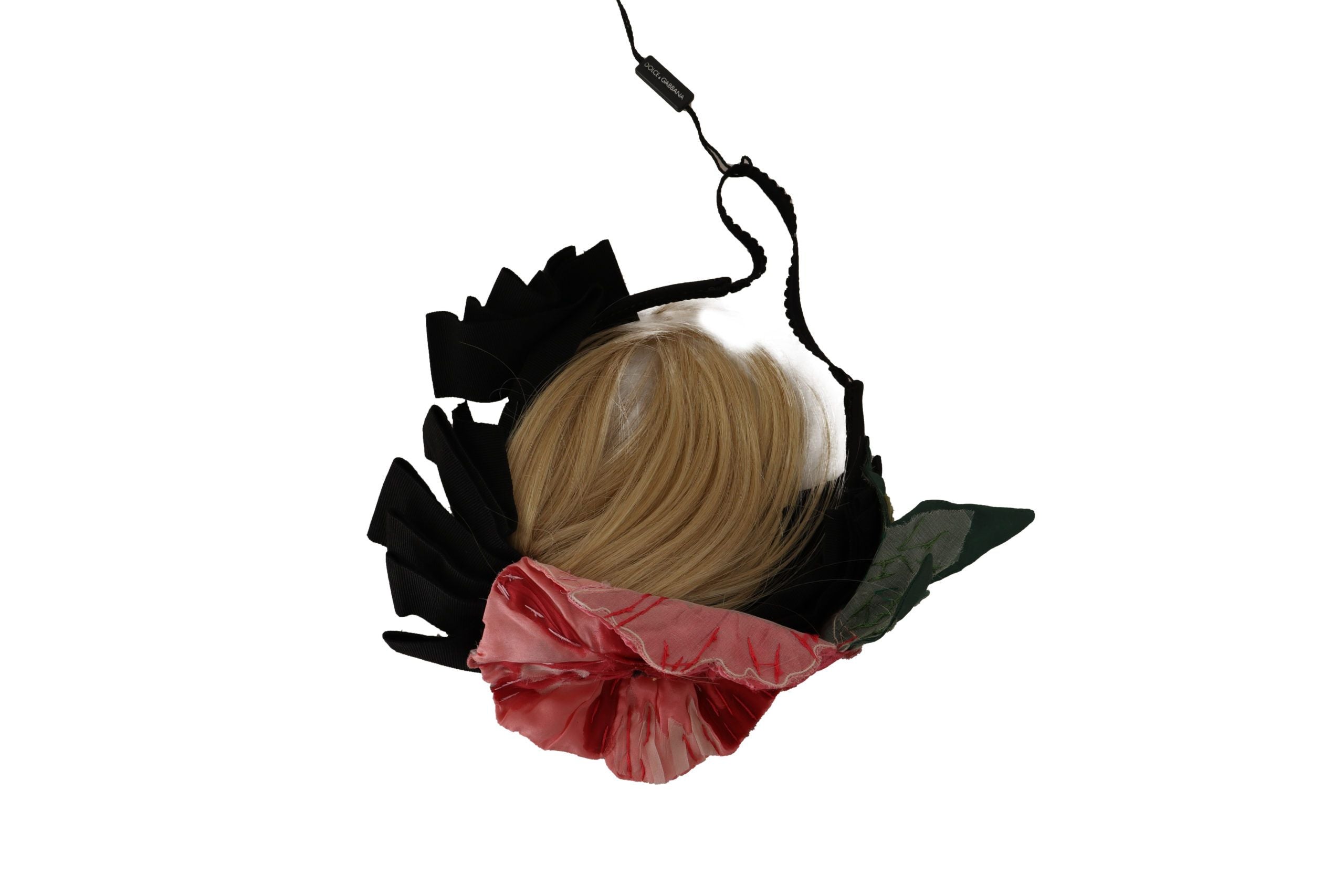 Dolce & Gabbana Dolce & Gabbana Black Silk White Hair Parrucchiera Diadem Women's Headband
