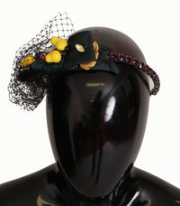Dolce & Gabbana Dolce & Gabbana Purple Crystal Diadem Headband Lemons Sicily Women's Tiara