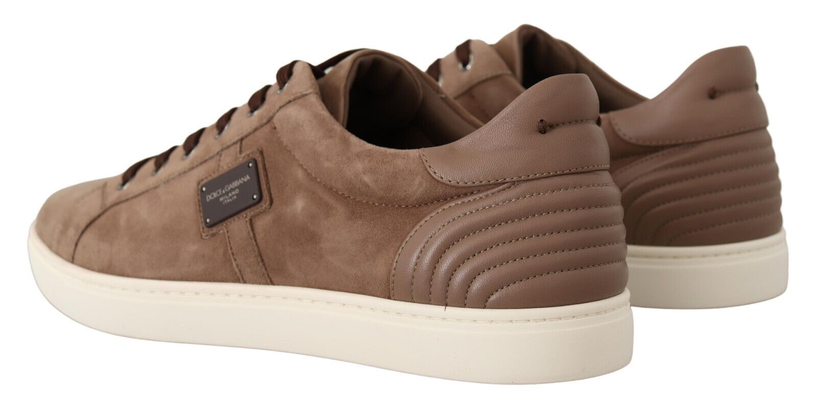 Dolce & Gabbana Elegant Brown Leather Sneakers for Men's Men