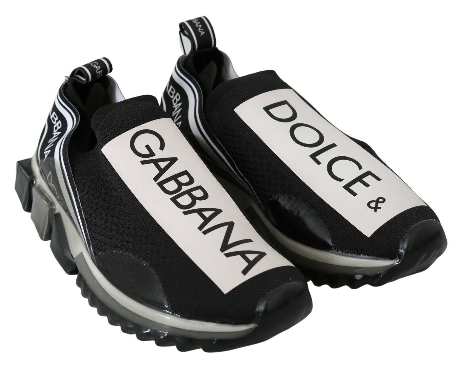 Dolce & Gabbana Dolce & Gabbana Black White SORRENTO Sport Stretch Men's Sneakers
