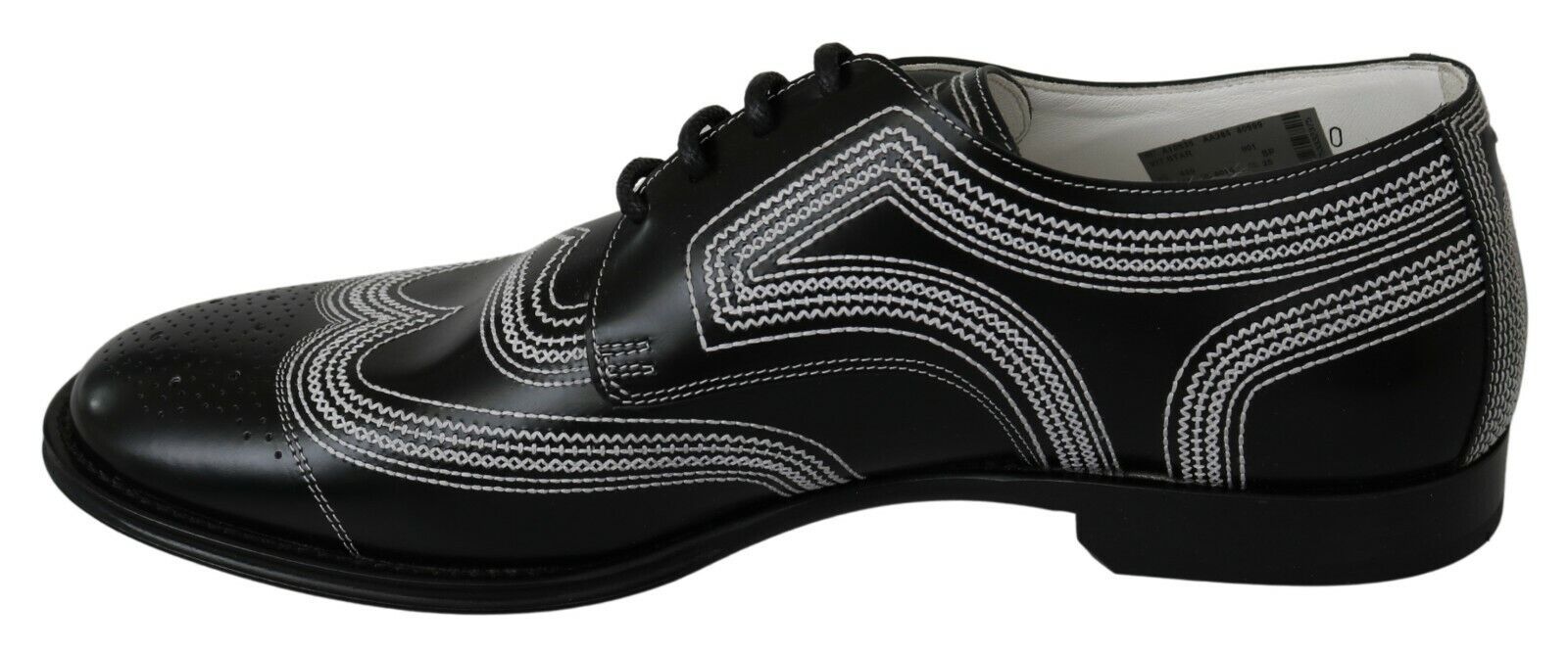 Dolce & Gabbana Elegant Black and White Derby Men's Shoes