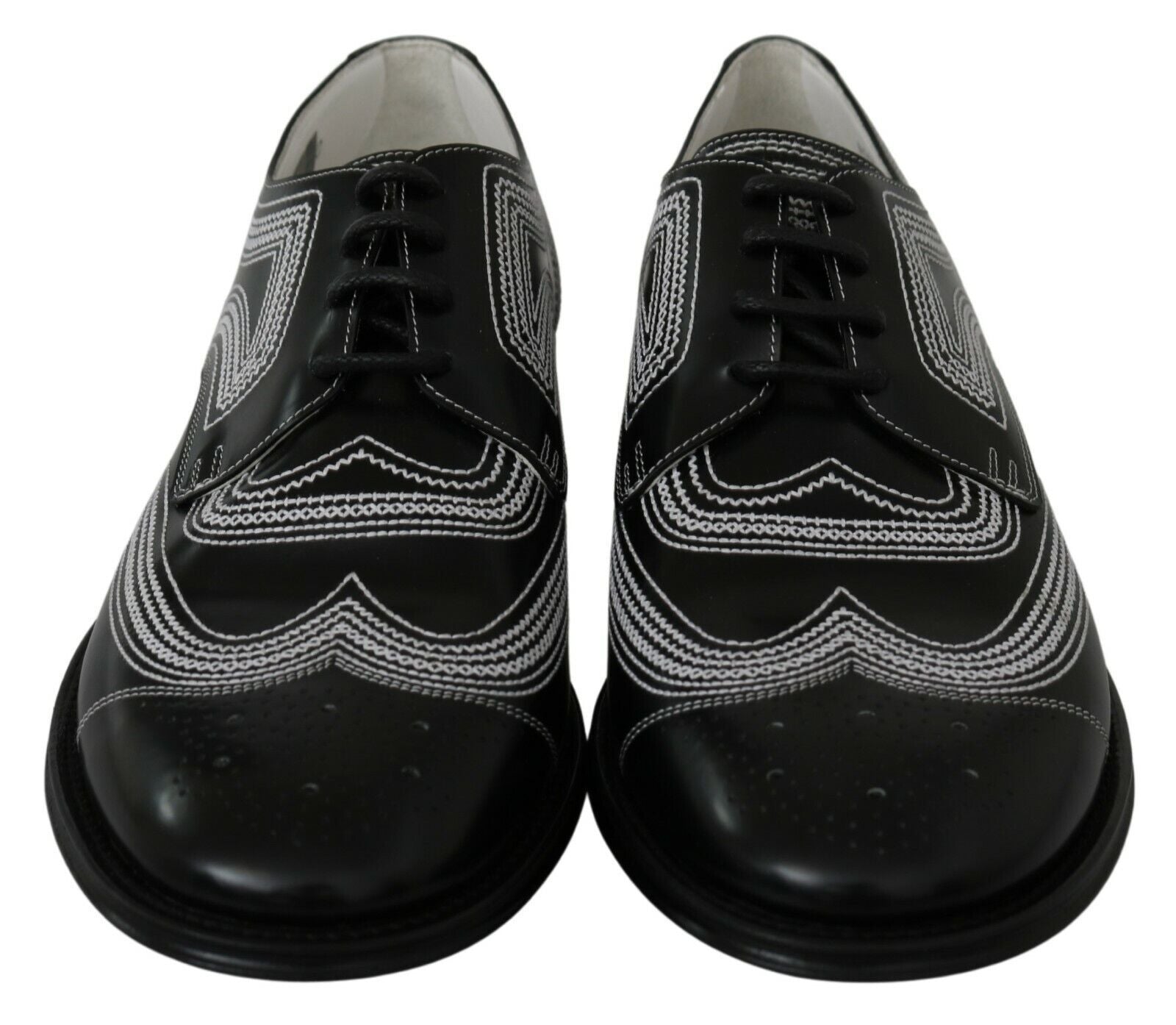 Dolce & Gabbana Elegant Black and White Derby Men's Shoes