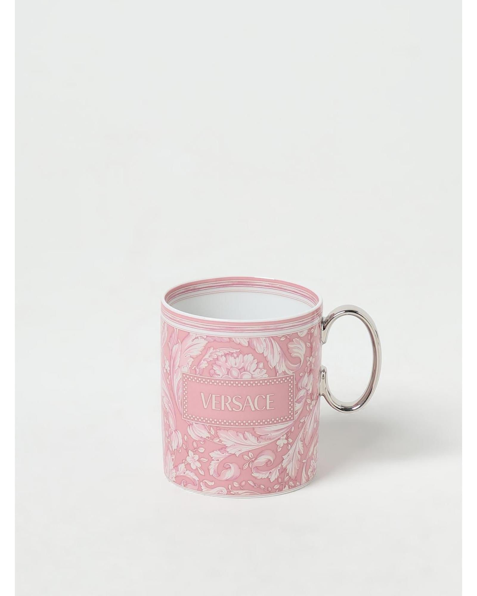 Versace Home Porcelain Mug Baroque Design Unisex Pink Tea & Coffee