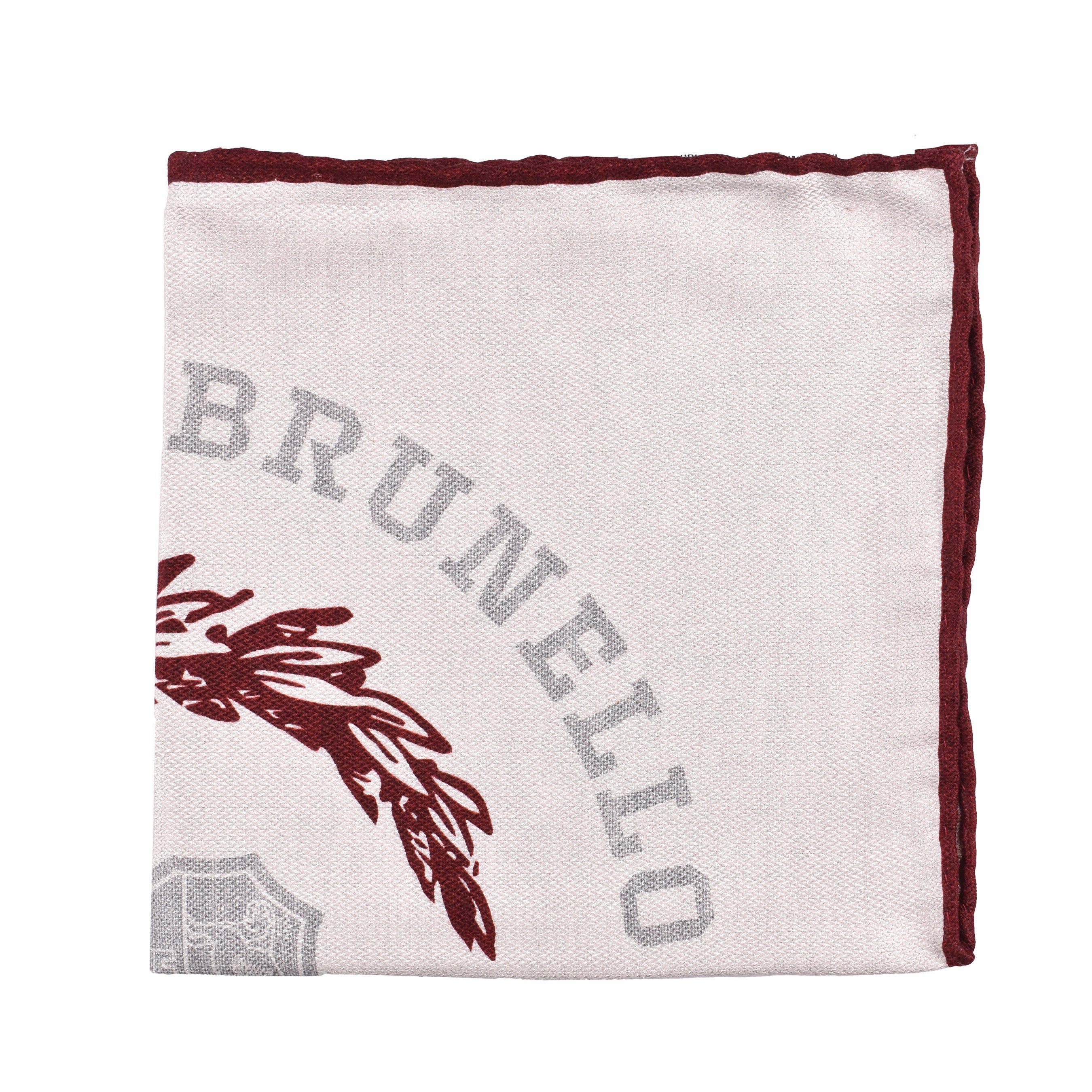 Brunello Cucinelli Logo-Print Silk Scarf