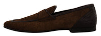 Dolce & Gabbana Men's Dress Loafers Brown Leather Slip Men's Shoes
