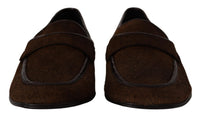 Dolce & Gabbana Men's Dress Loafers Brown Leather Slip Men's Shoes