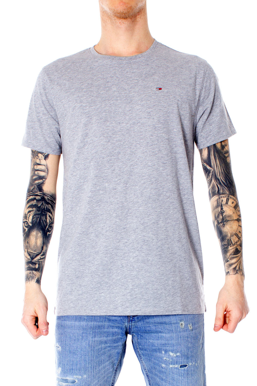 Tommy Hilfiger Mens Essential TShirt Grey Heather Grey