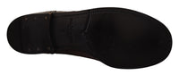 Dolce & Gabbana Gray Crocodile Leather Derby Men's Boots
