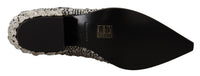Dolce & Gabbana Black Suede Strass Crystal Cowgirl Women's Boots
