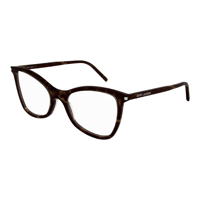 Saint Laurent Eyeglasses Cat Eye Full Rim, Dark Havana Frame and Clear Demo Lens Lens SL478JERRY002