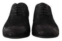 Dolce & Gabbana Dolce & Gabbana Black Caiman Leather Mens Oxford Men's Shoes