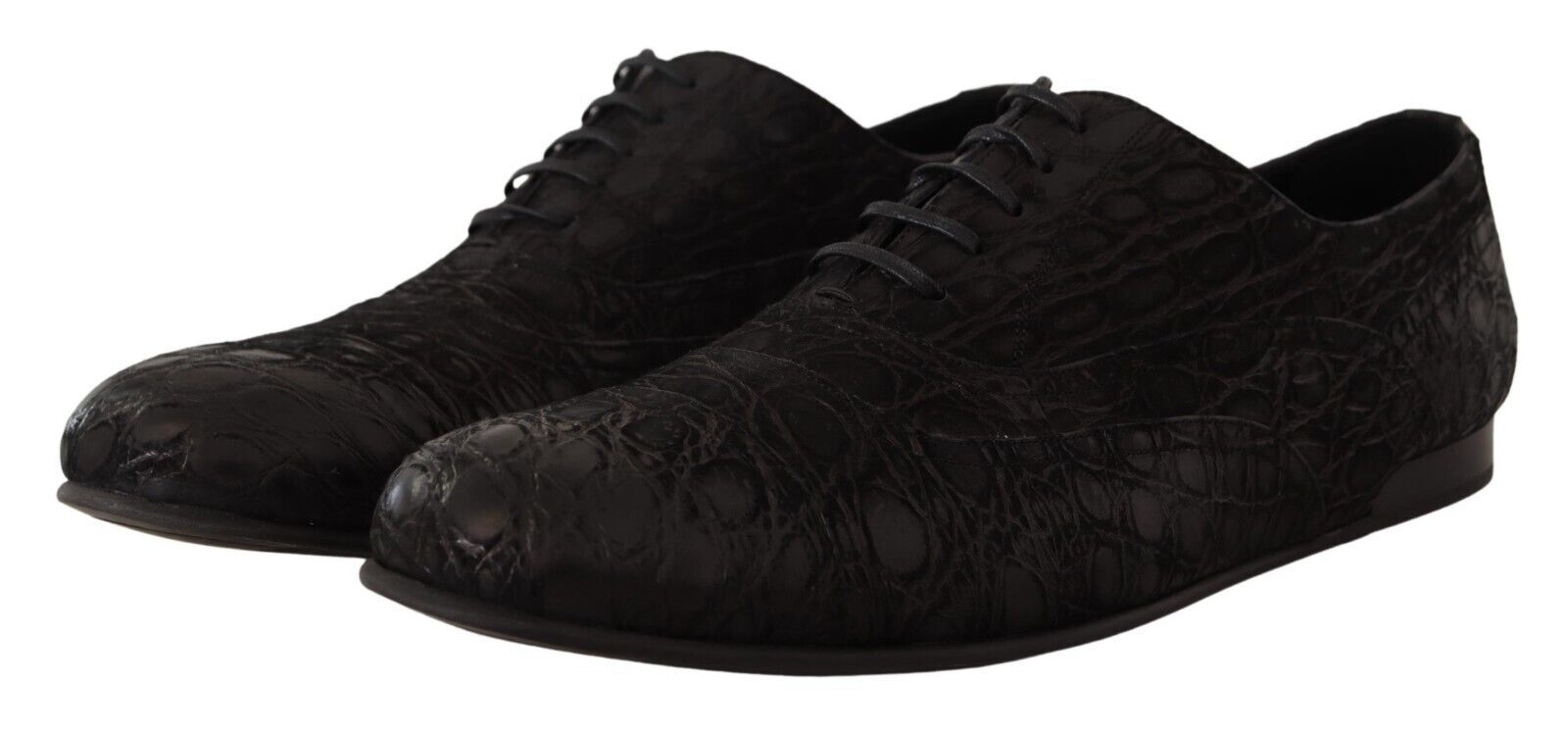 Dolce & Gabbana Dolce & Gabbana Black Caiman Leather Mens Oxford Men's Shoes