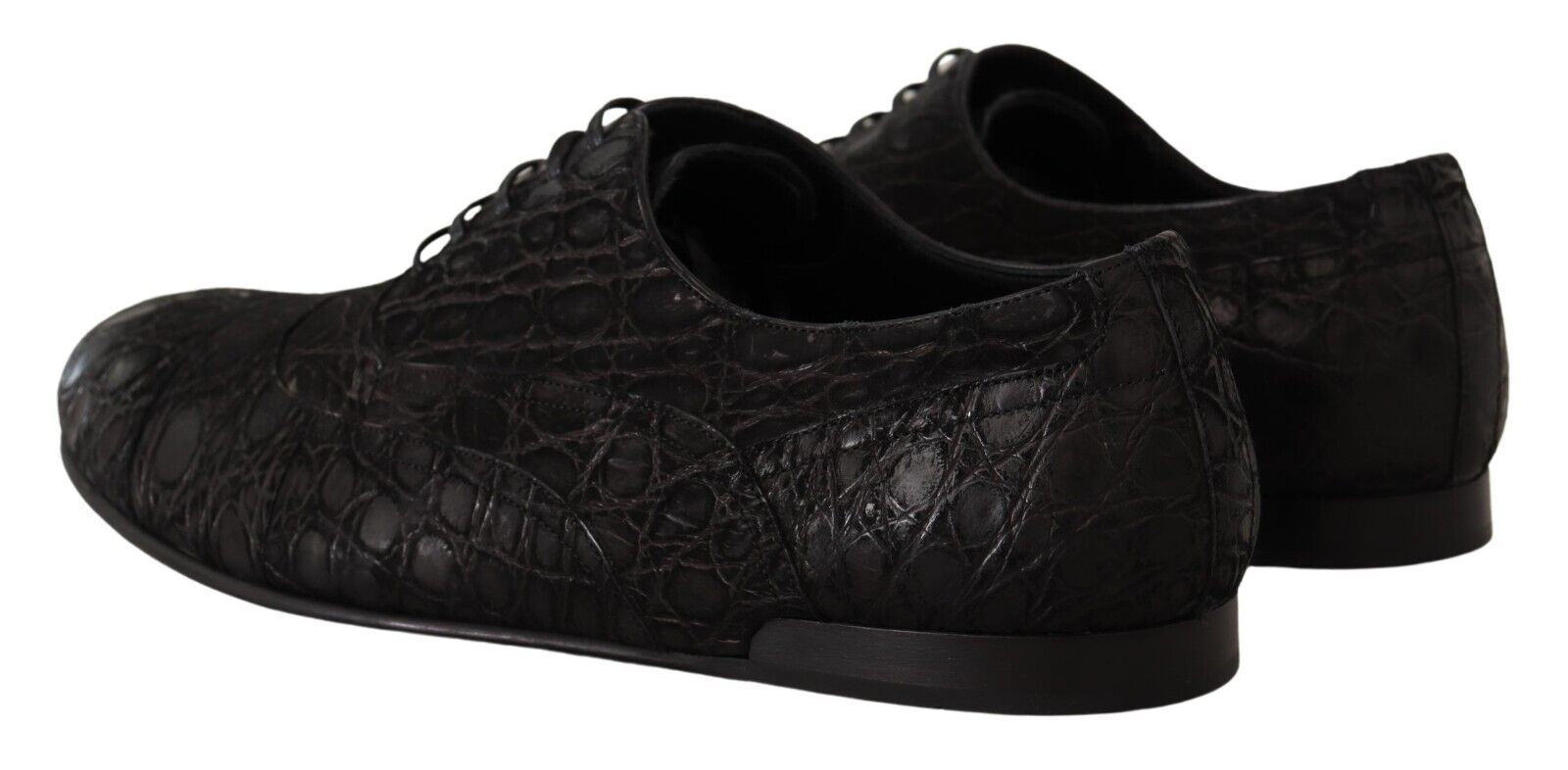Dolce & Gabbana Dolce & Gabbana Black Caiman Leather Mens Oxford Men's Shoes