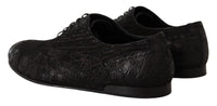 Dolce & Gabbana Dolce & Gabbana Black Caiman Leather Mens Oxford Men's Shoes