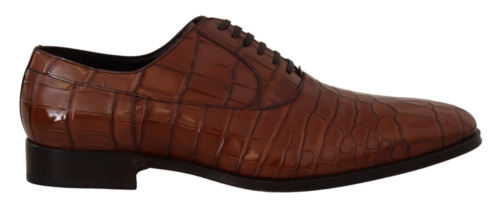 Dolce & Gabbana Dolce & Gabbana Brown Crocodile Leather Mens Formal Derby Men's Shoes