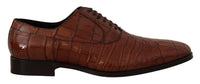 Dolce & Gabbana Dolce & Gabbana Brown Crocodile Leather Mens Formal Derby Men's Shoes