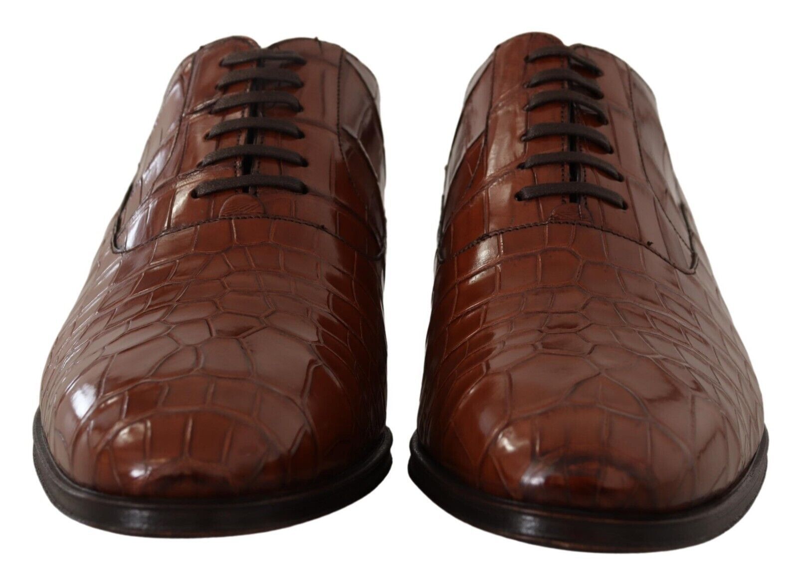 Dolce & Gabbana Dolce & Gabbana Brown Crocodile Leather Mens Formal Derby Men's Shoes