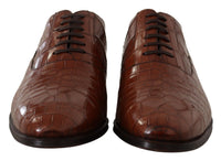Dolce & Gabbana Dolce & Gabbana Brown Crocodile Leather Mens Formal Derby Men's Shoes