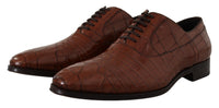 Dolce & Gabbana Dolce & Gabbana Brown Crocodile Leather Mens Formal Derby Men's Shoes