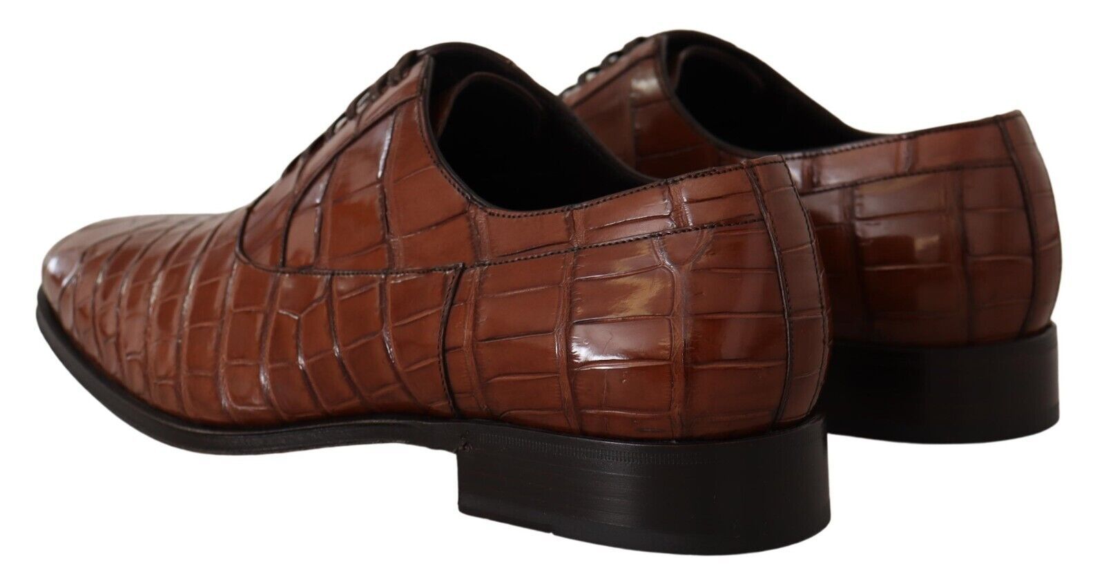 Dolce & Gabbana Dolce & Gabbana Brown Crocodile Leather Mens Formal Derby Men's Shoes
