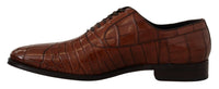 Dolce & Gabbana Dolce & Gabbana Brown Crocodile Leather Mens Formal Derby Men's Shoes