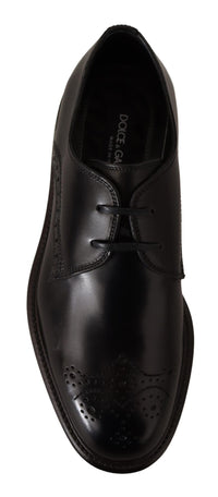 Dolce & Gabbana Dolce & Gabbana Black Leather Dress Formal Derby Men's Shoes