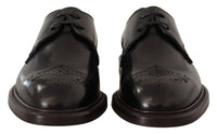 Dolce & Gabbana Dolce & Gabbana Black Leather Dress Formal Derby Men's Shoes