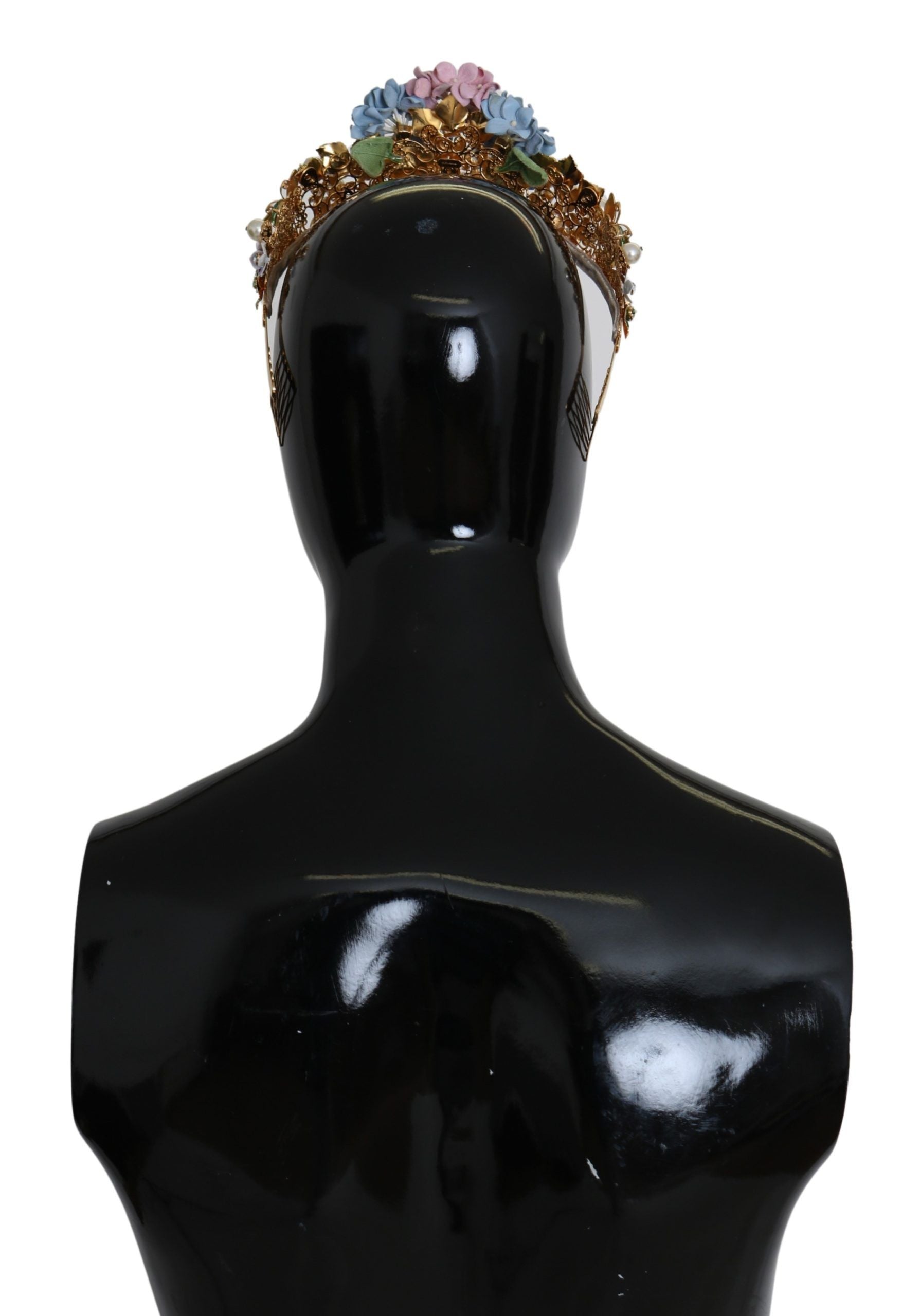 Dolce & Gabbana Dolce & Gabbana Gold Crystal Purple Hortensia Headband Crown Women's Diadem
